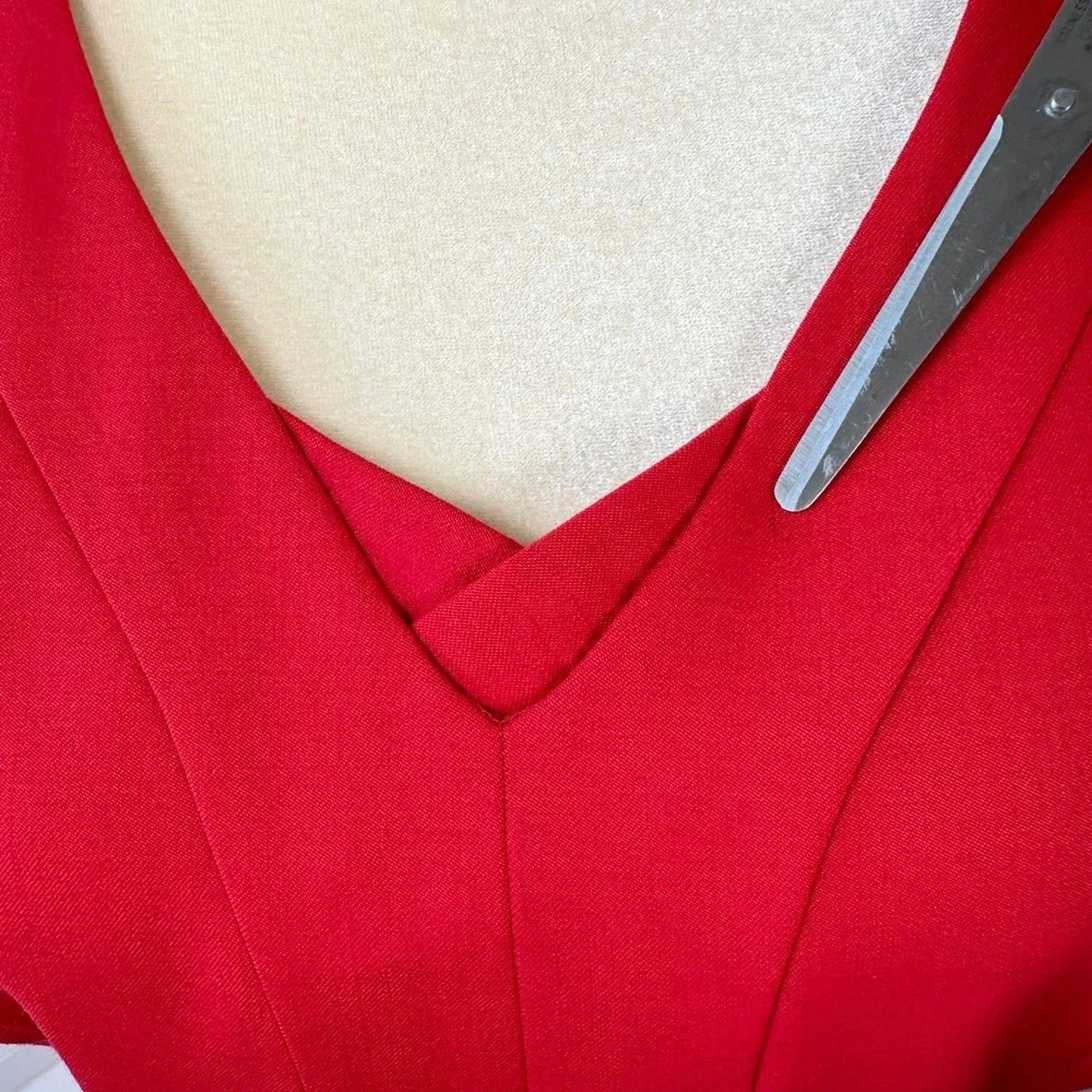 Brooks Brothers Sheath Dress Womens 8P‎ Red Wool Blend Classic Chic Business